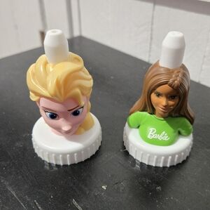 Good2Grow Juice Bottle Toppers  Disney Princess Elsa & Barbie